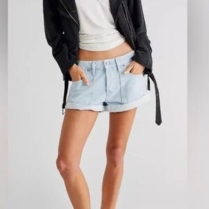 Free People We The Free Beginner’s Luck Slouch Denim Shorts